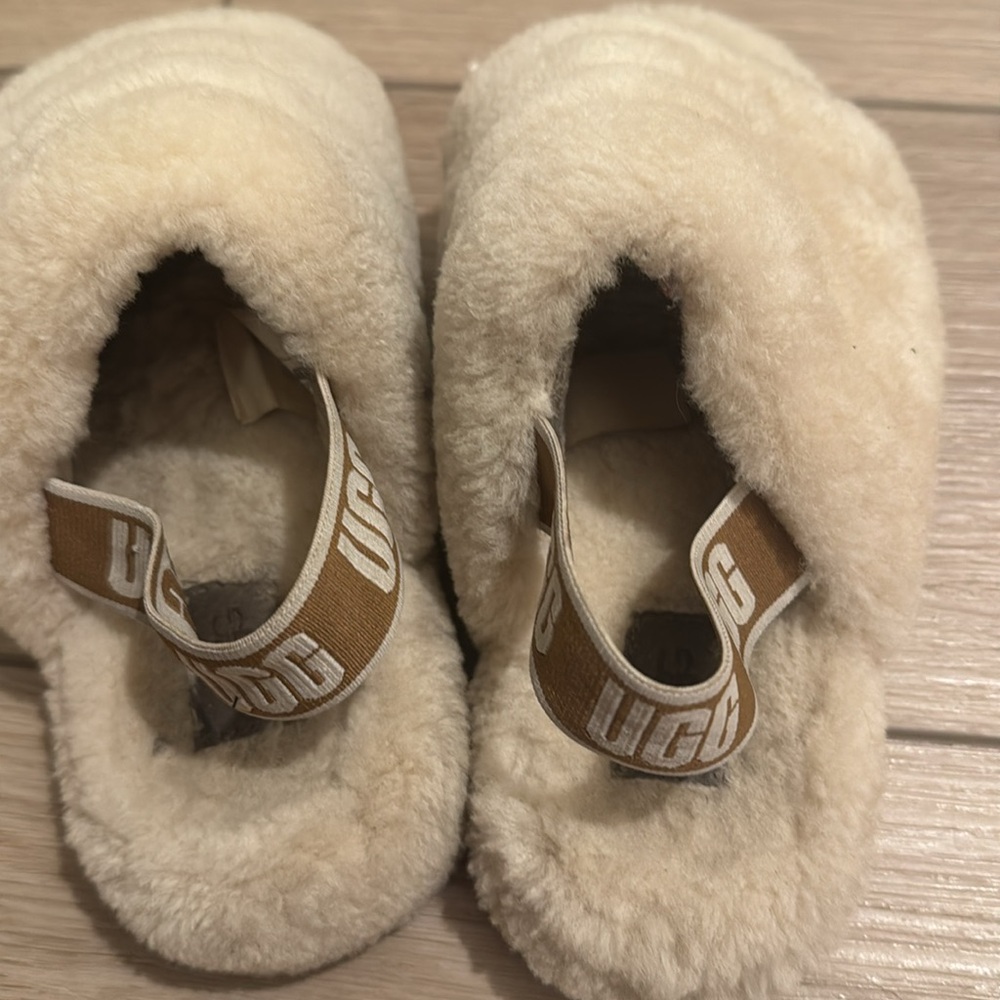 Y2K Spellout UGG WOMENS FLUFF YEAH SLIDE sz 6 - Picture 3 of 10